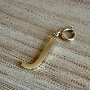 Stainless Steel 3/4” Gold Initial ‘J’ Pendant Charm